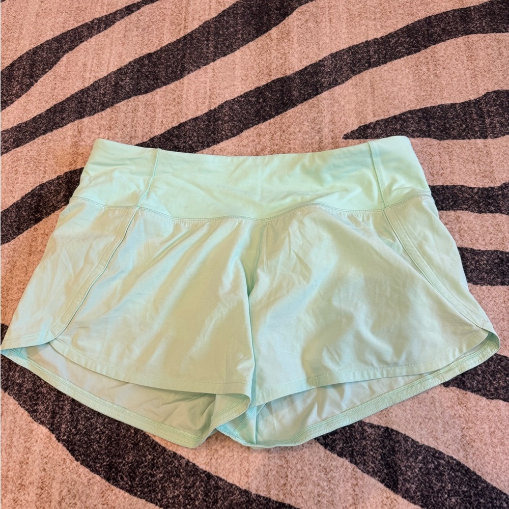 Lululemon Mint Green Speed Up 4’ Shorts